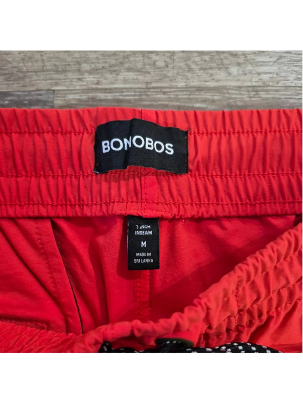 Men's Bonobos Athletic Shorts M Red with Black Drawstring